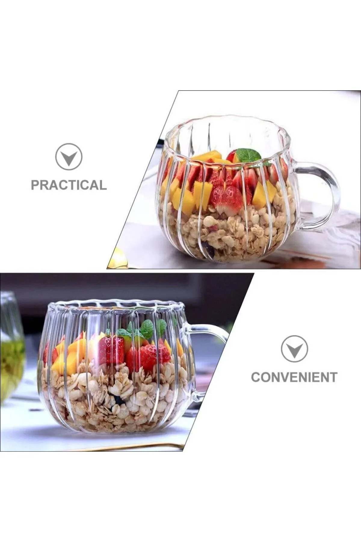Çizgi Tasarımlı Kupa Cam Bardak Kahve Sunum - Borosilikat 400 ml Çizgi Tasarımlı Kupa Cam Bardak Kahve Sunum - Borosilikat 400 ml