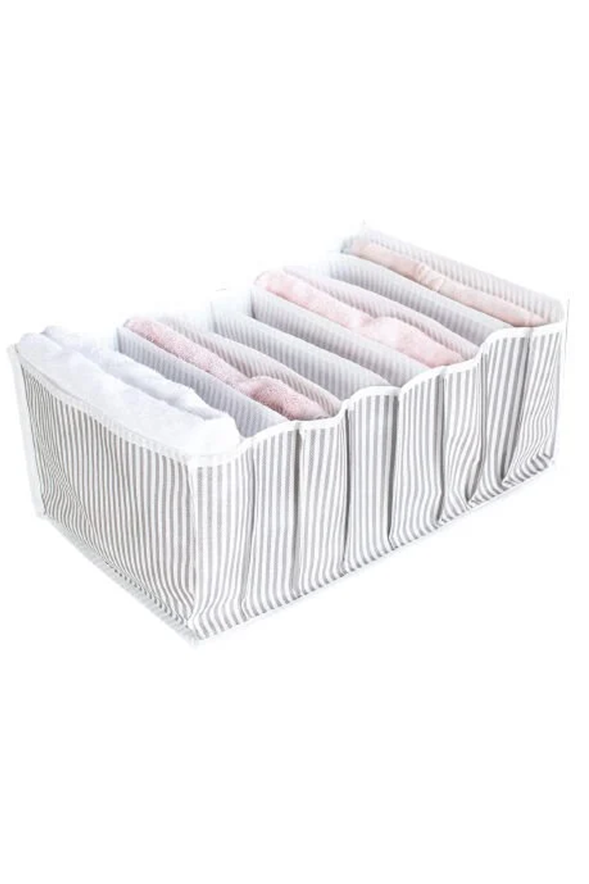 Just Cheap Store Çizgili Akordiyon Organizer L Boy 24X37x18 Cm Ev354