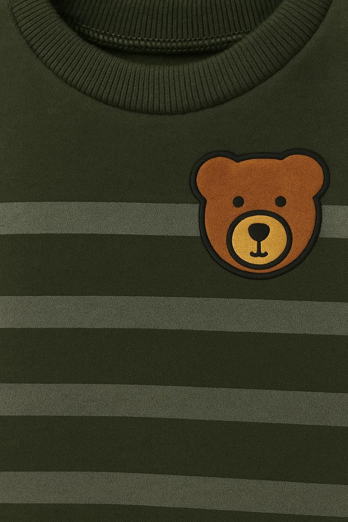 Çizgili Ayıcık Baskılı Kışlık Unisex Polar Bebek Takım Kız ve Erkek Bebek Polar 1-4 yaş
