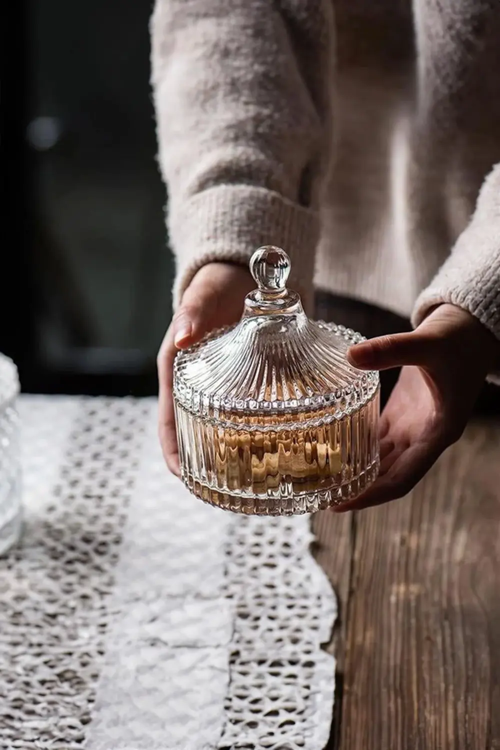 Çizgili Cam Şekerlik