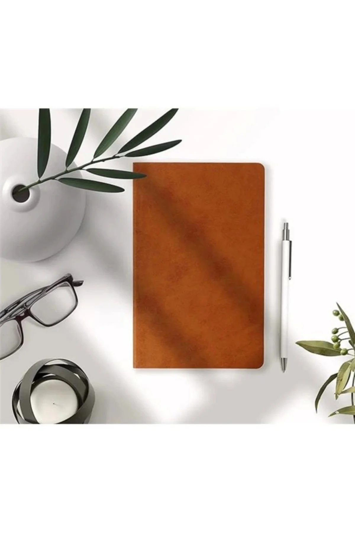 Çizgisiz Not Defteri, Taba Termo Deri Kapaklı Defter, 128 Yaprak A5 Defter, Ofis ve