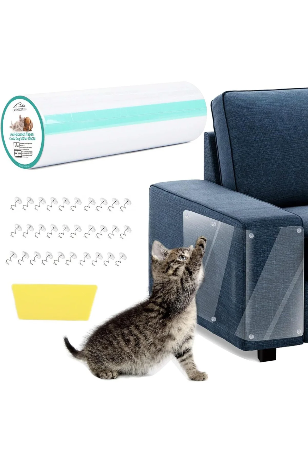 Çizilmez Kedi Tırmalama Caydırıcı Bant 30 cm x 3 m Şeffaf Eğitim 