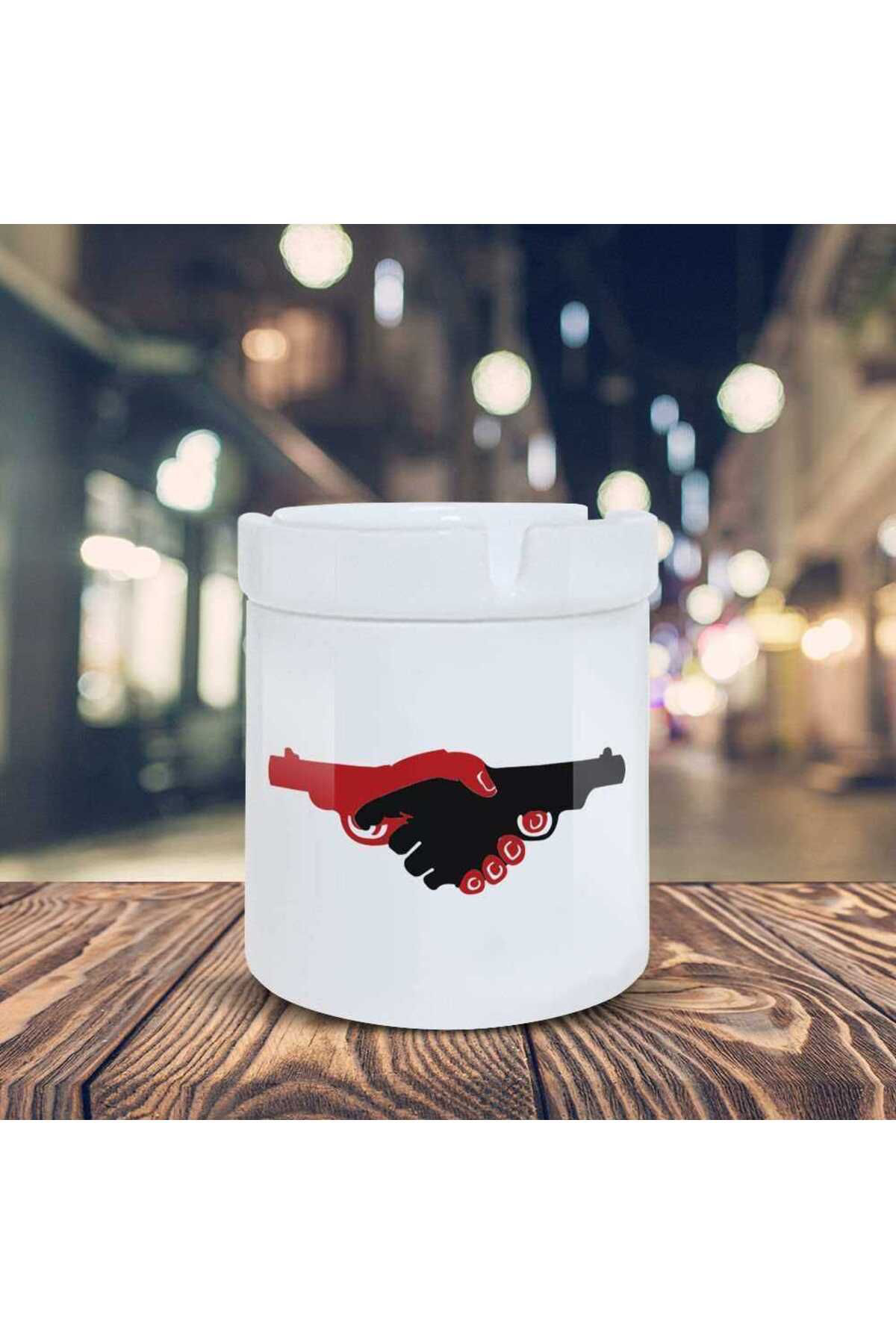 Asilmeydan Çizim Küllük Tehlikeli Eller Baskılı Kül Tablası Kl-196