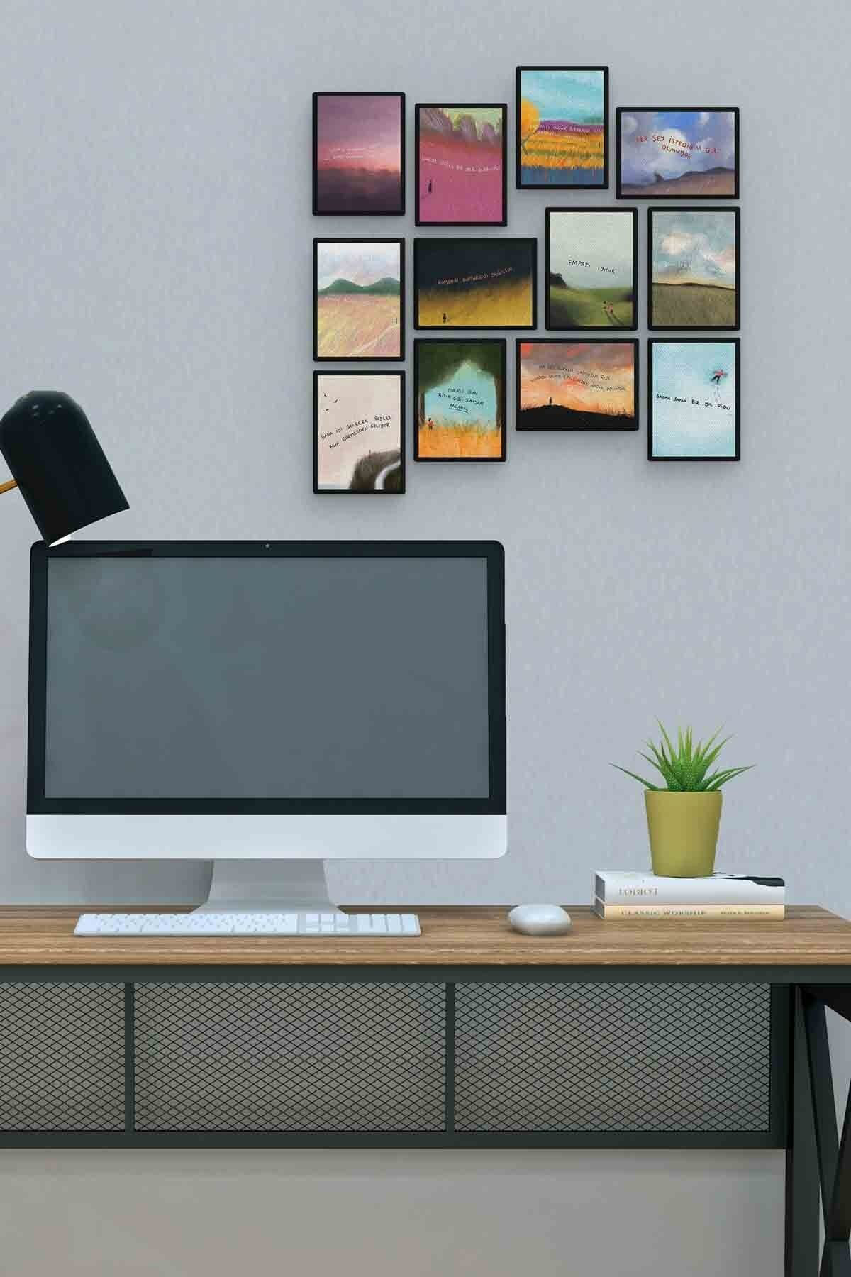 Çizim Söz 12 Parça Mdf (ahşap) Tablo Ofis Boyu 