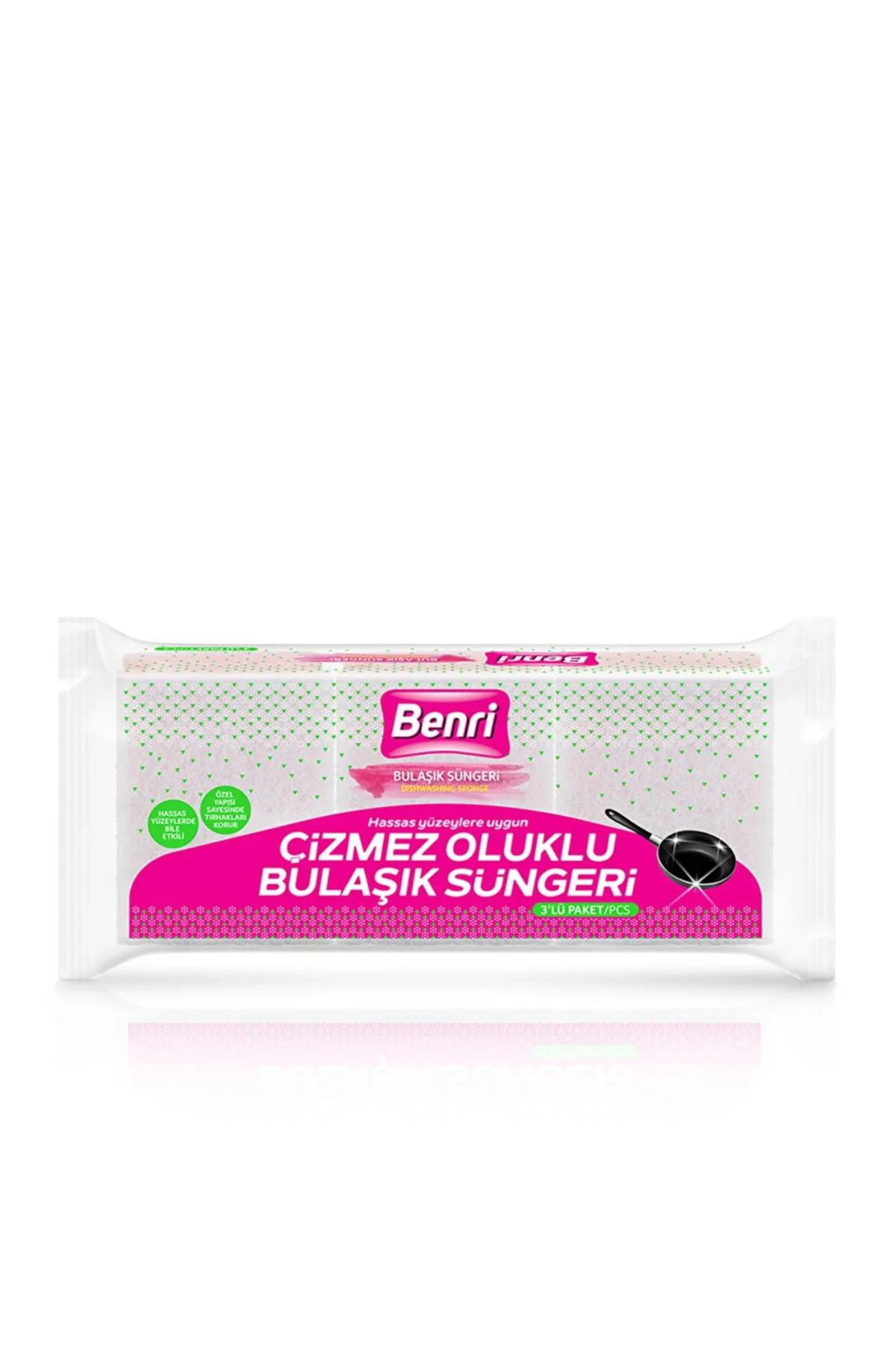 Çizmez Oluklu Bulaşık Süngeri 3'lü