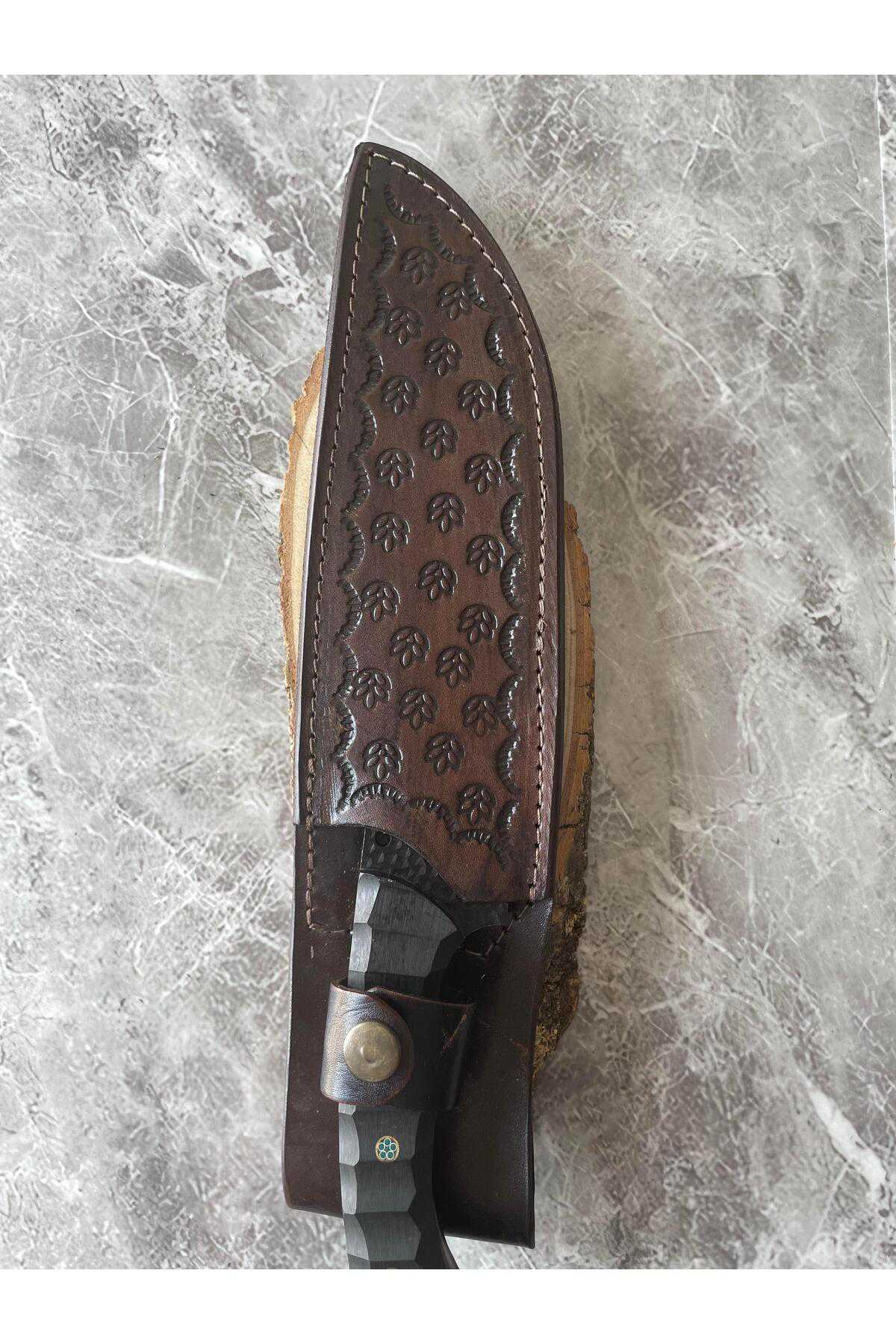 CK75 Çelik Kamp & Av Bıçağı – Siyah Kompakt Kabze, Özel Kılıflı, 