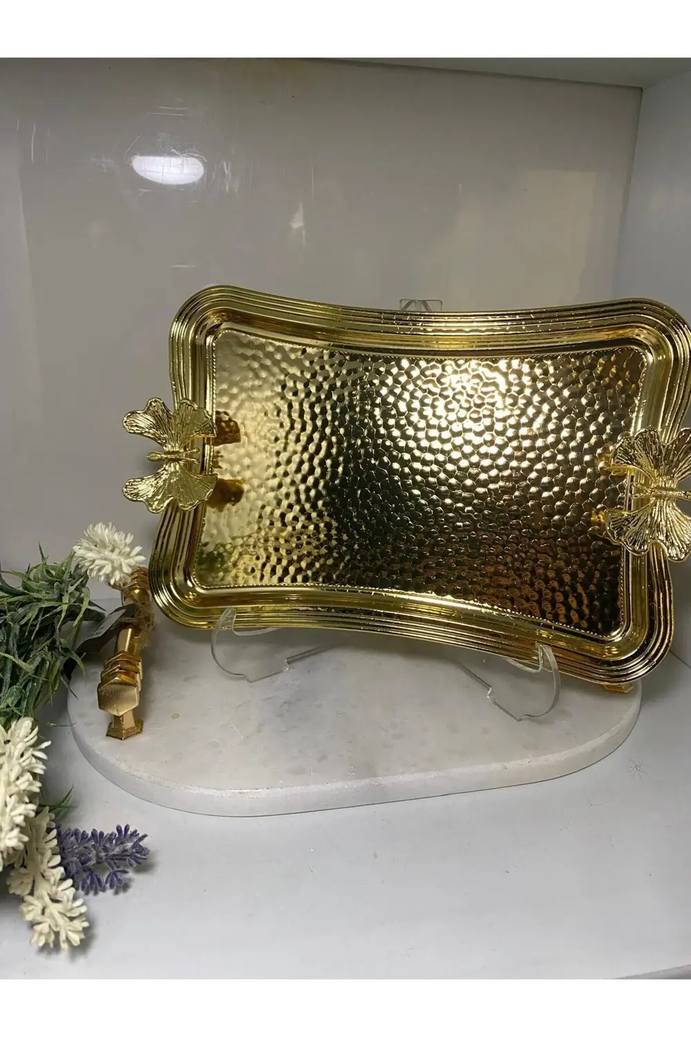 Ckr 3173 Kelebekli Sunum Tepsisi Gold