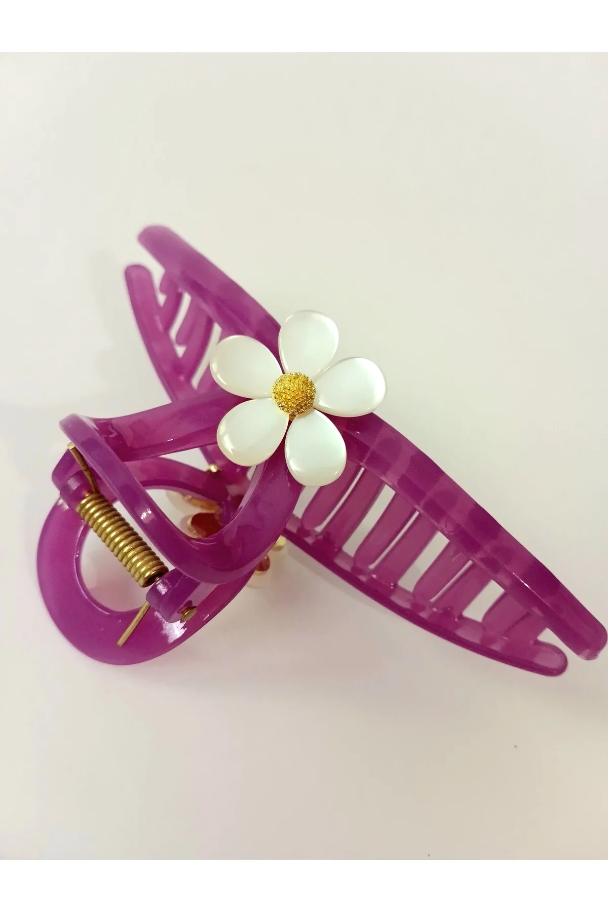Claire's Çiçekli Mandal Toka (mor)