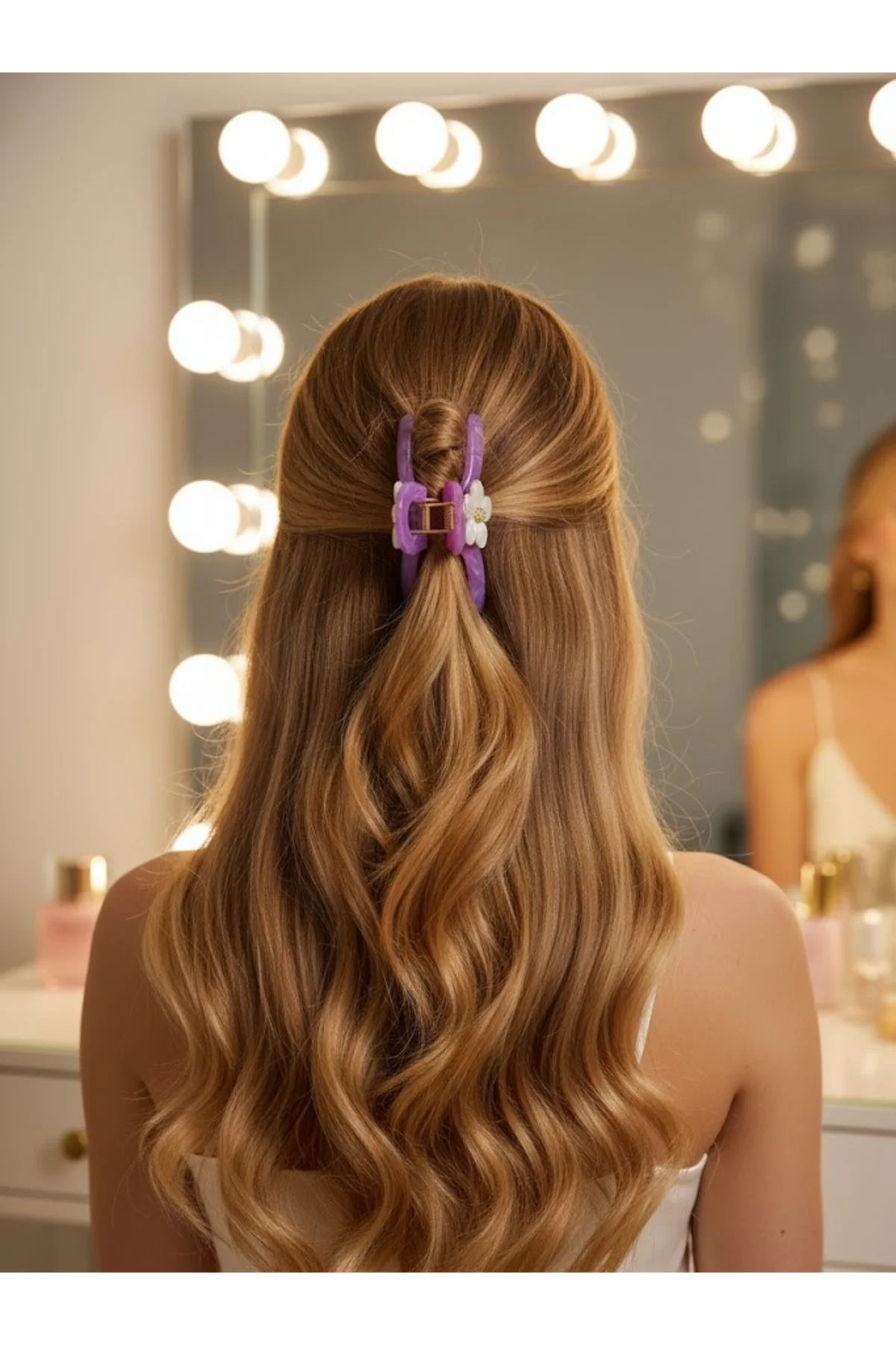 Claire's Çiçekli Mandal Toka (mor)