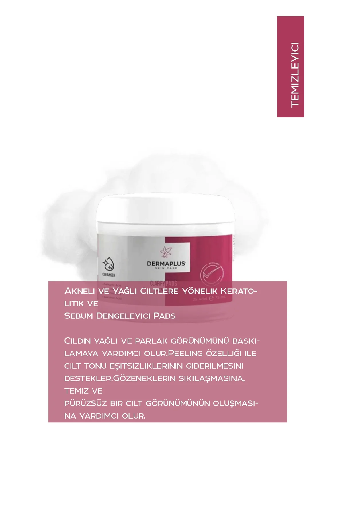 Clarify Pads Akneli Yağlı Ciltler İçin Sebum Dengeleyici Pad 25 Adet - Salisilik Asit & Tea Tree Oil Peeling Pedi Fiyatı, Yorumları ve Özellikleri