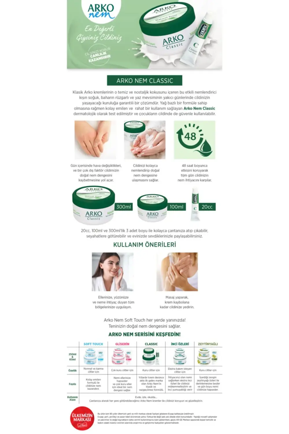 Classic Naturel Krem 300mlx 4 Adet