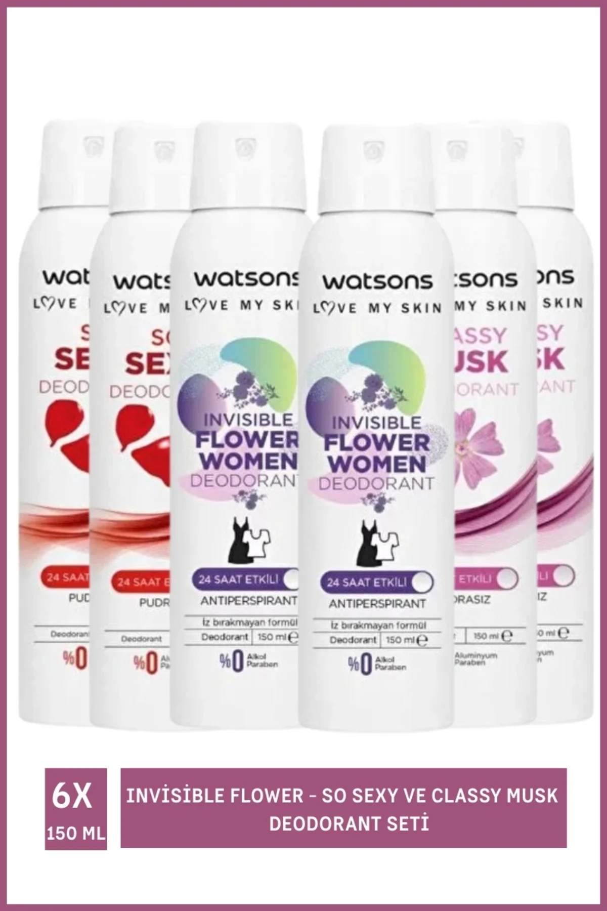 Classy Musk 150 Ml X2 Ve So Sexy 150 Ml X2 Ve Invisible Flower 15