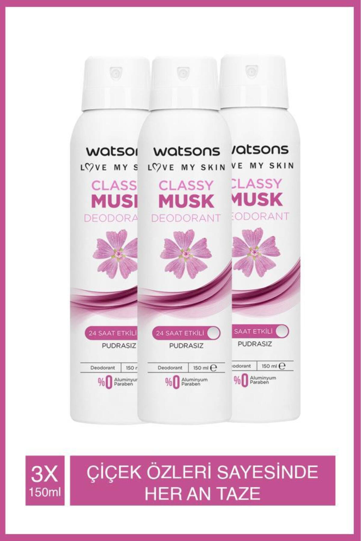 Classy Musk Deodorant Sprey Pudrasız 3x150ml