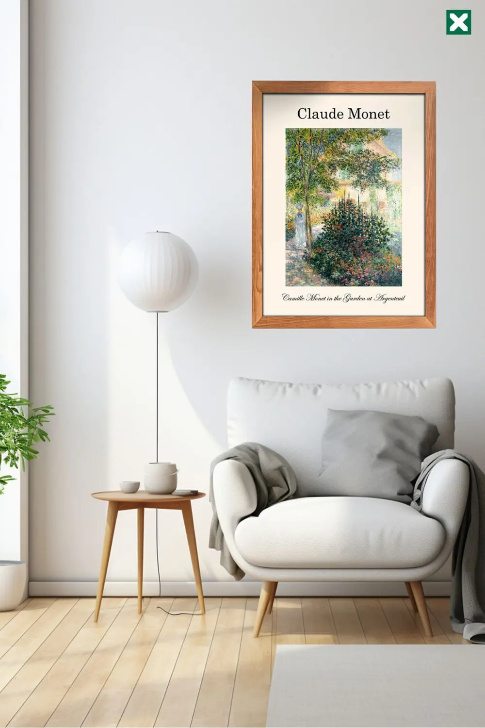 Claude Monet 3'lü set , Çerçeve Görünümlü Modern Mdf Tablo