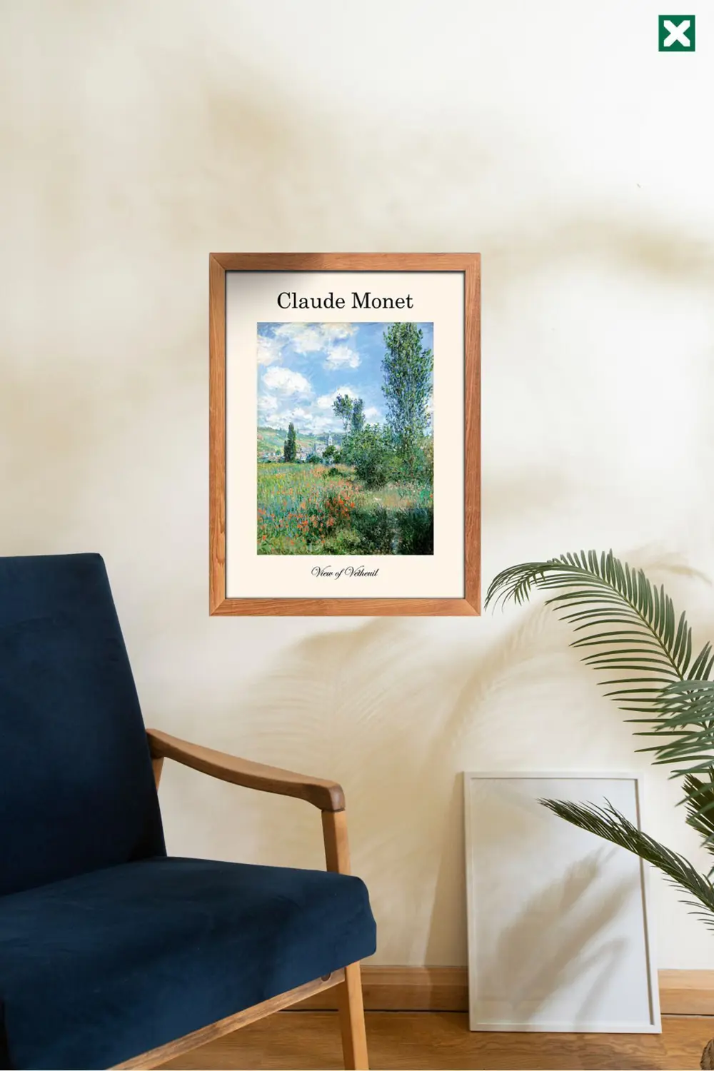 Claude Monet 3'lü set , Çerçeve Görünümlü Modern Mdf Tablo