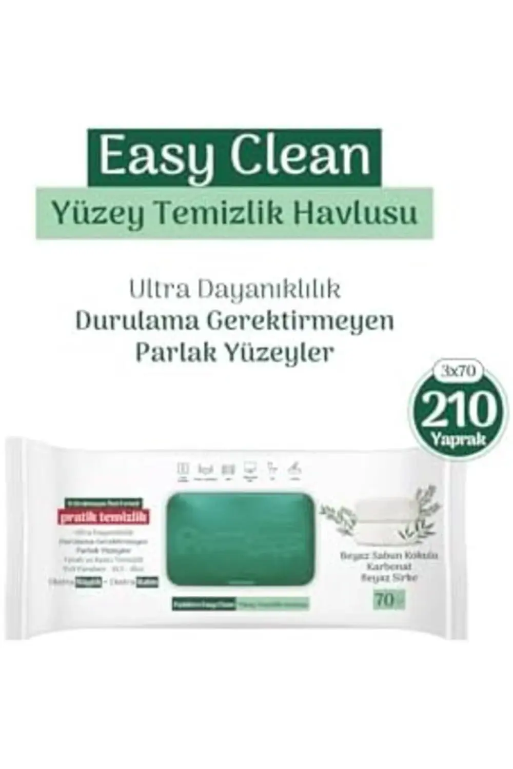 Clean Beyaz Sabun Katkılı Yüzey temizlik Havlusu 3x70 (210 Yaprak