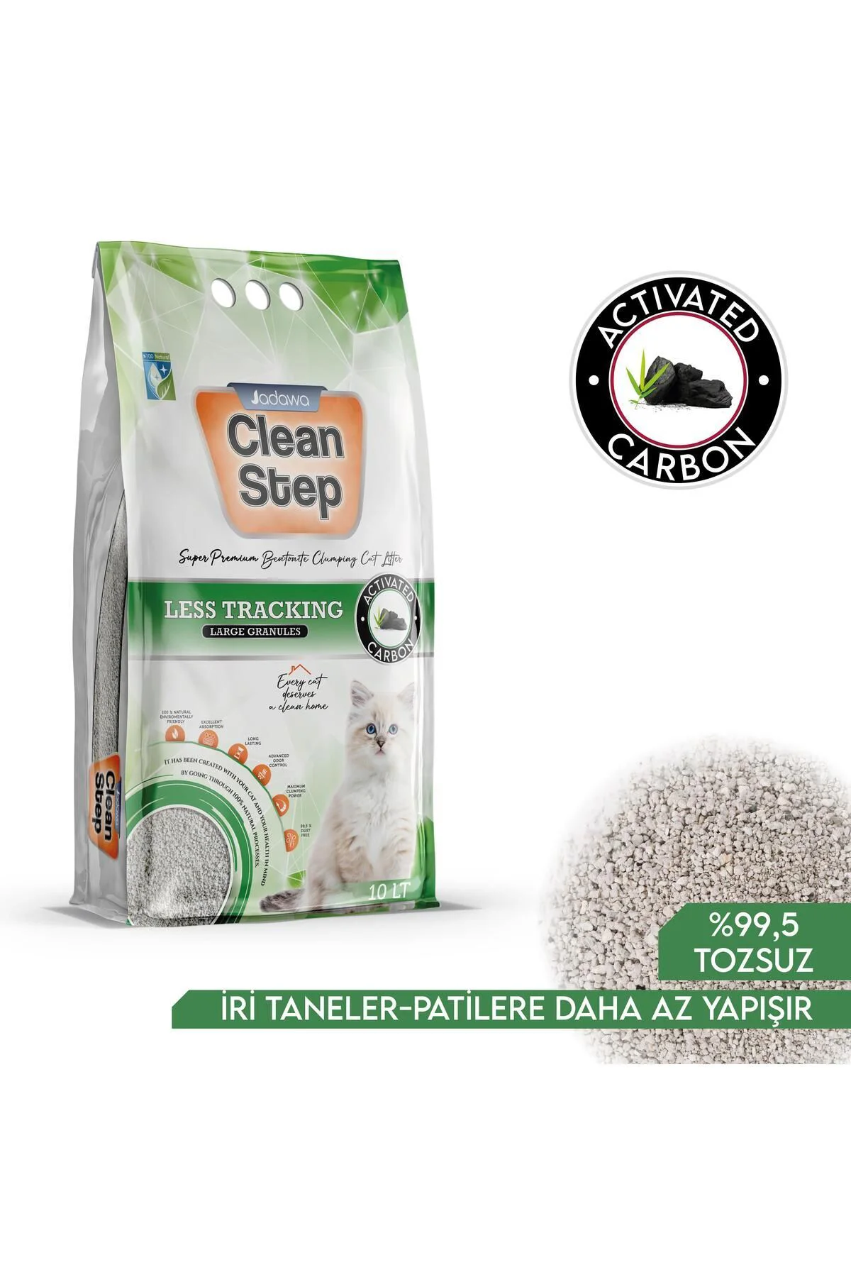 Clean Step Patilere Yapışmayan Aktif Karbonlu Topaklanan Kalın Ta