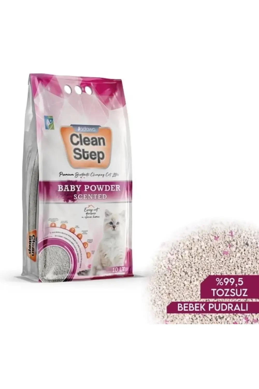 Clean Step Topaklanan Bebek Pudralı Doğal Kedi Kumu 1 Adet 10 Lt