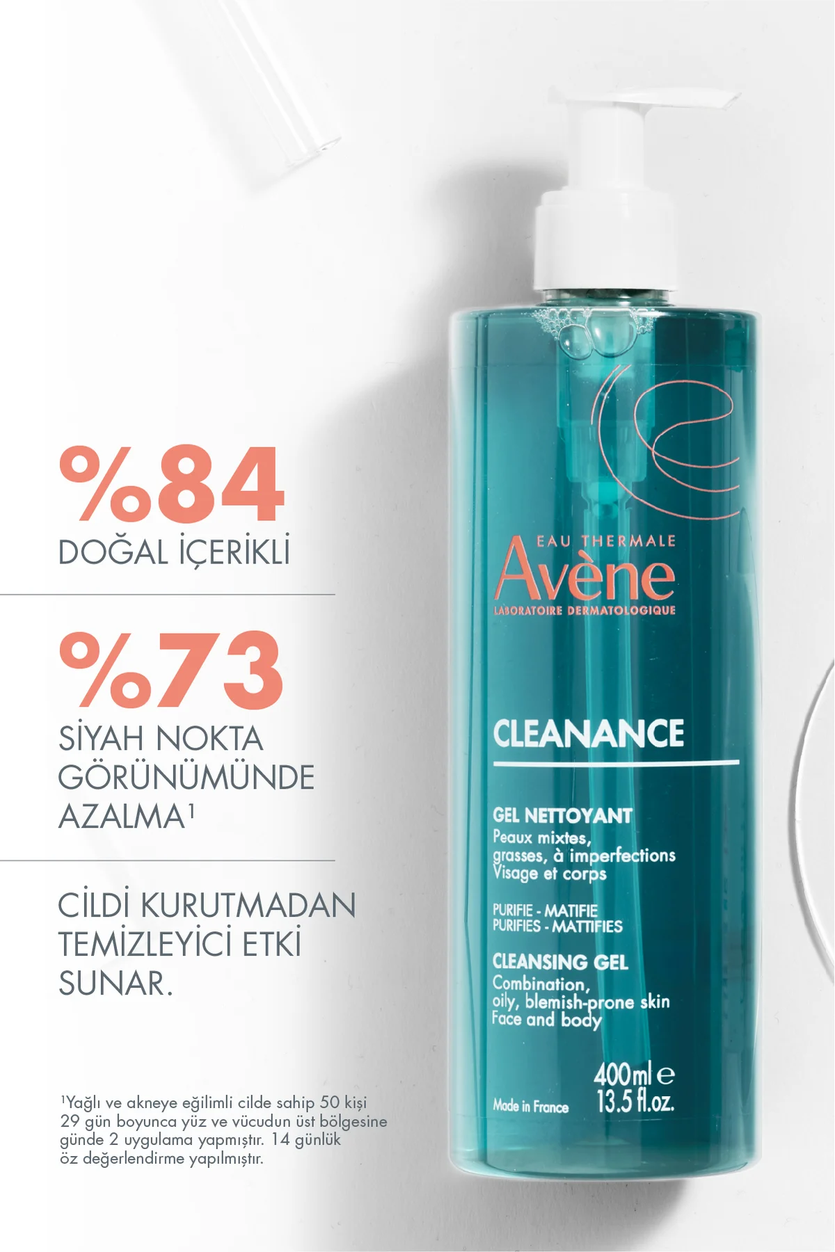 Cleanance Yağlı ve Akneye Eğilimli Ciltler için Matlaştırıcı Yüz 
