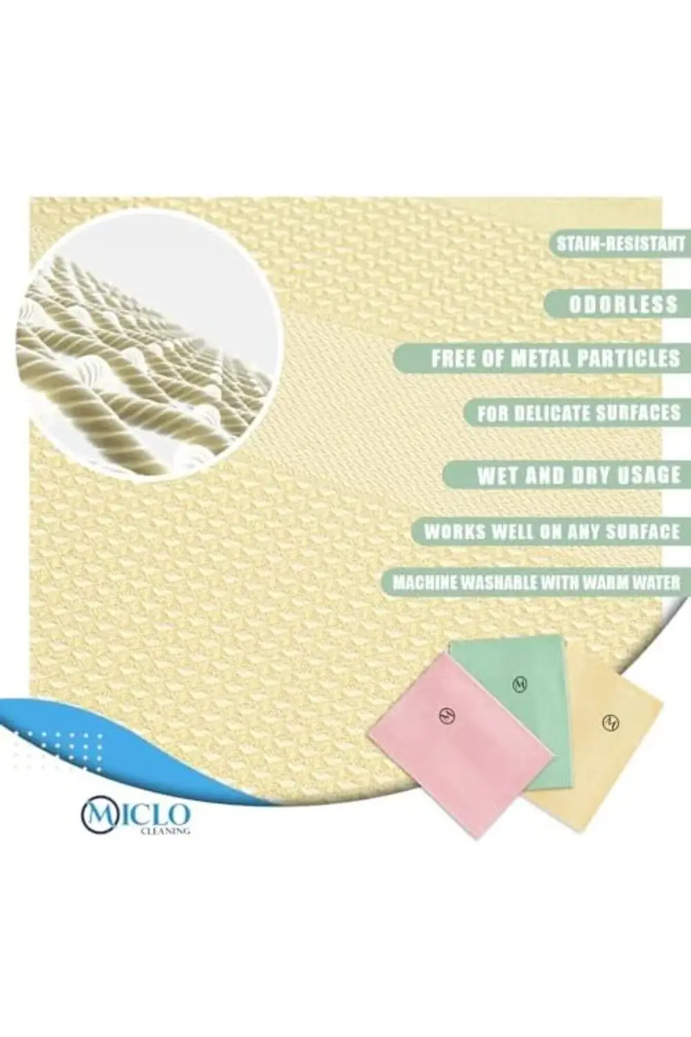 CLEANING | Mikrofiber Temizlik Bezi 3'lü Set | Sihirli Bez | Cam,