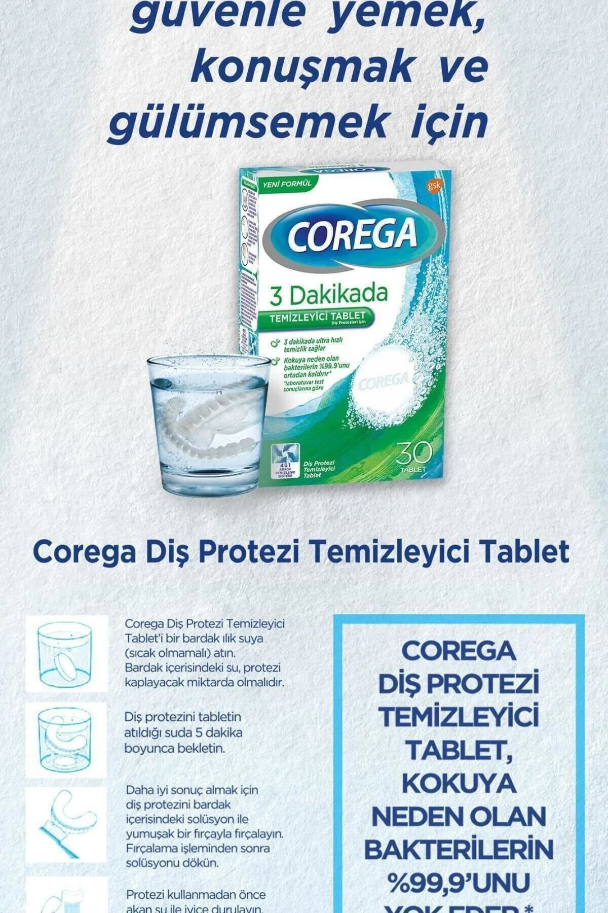 Cleanser Bio Protez Temizleme Tableti 30'lu X 2 Adet Fiyatı, Yorumları ve Özellikleri