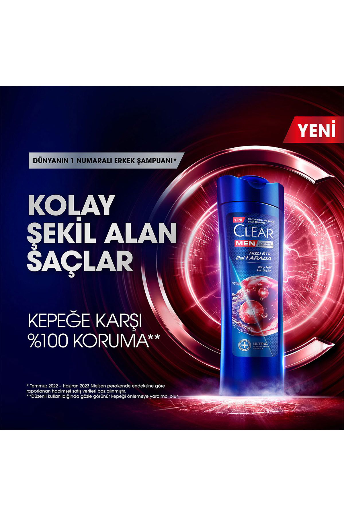 Clear Men Kepeğe Karşı Etkili Şampuan Hızlı Stil 2si 1 Arada 350 