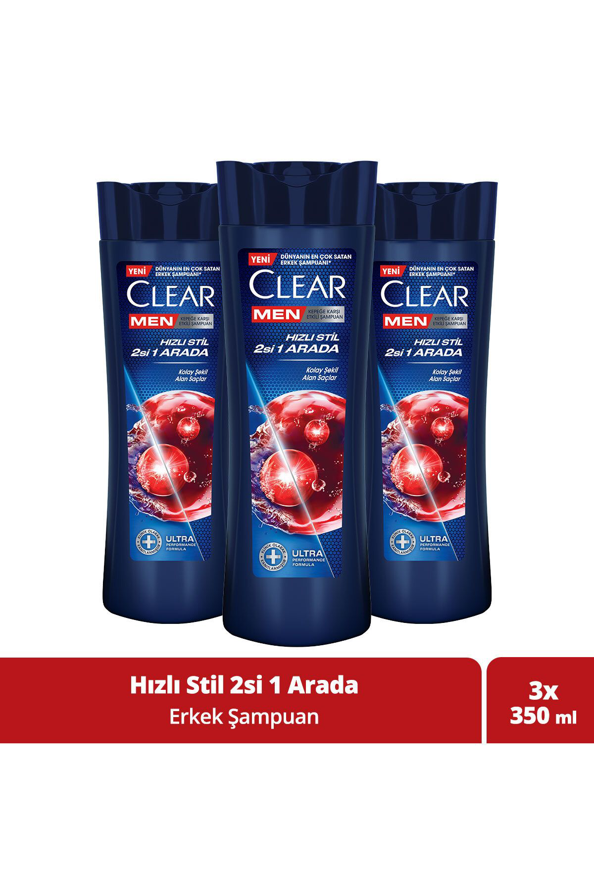 Clear Men Kepeğe Karşı Etkili Şampuan Hızlı Stil 2si 1 Arada 350 