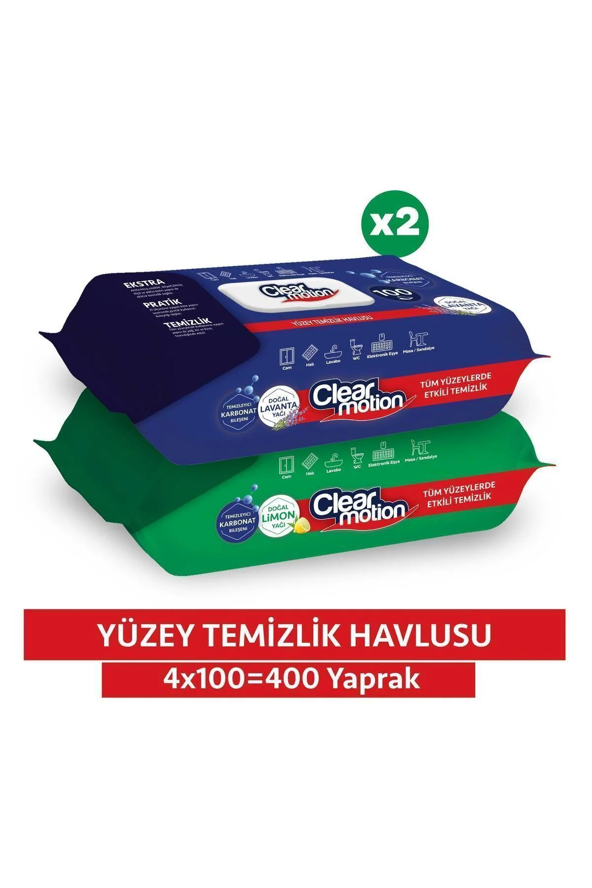 Clearmotion Yüzey Temizlik Havlusu (4x100) 400 Yaprak
