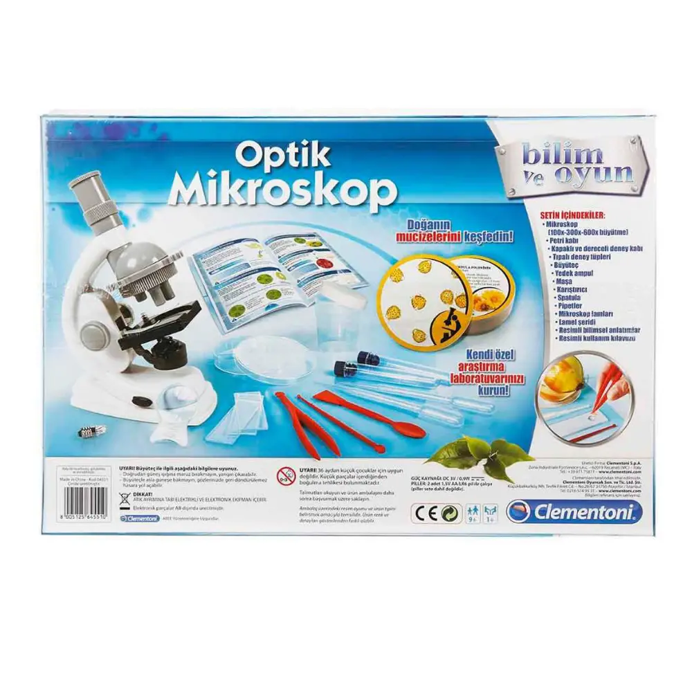 Clementoni Bilim ve Oyun Deney Seti Optik Mikroskop 64551 Clementoni Bilim ve Oyun Deney Seti Optik Mikroskop 64551