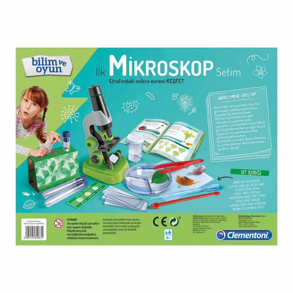 Clementoni Bilim ve Oyun İlk Mikroskop Setim 64963