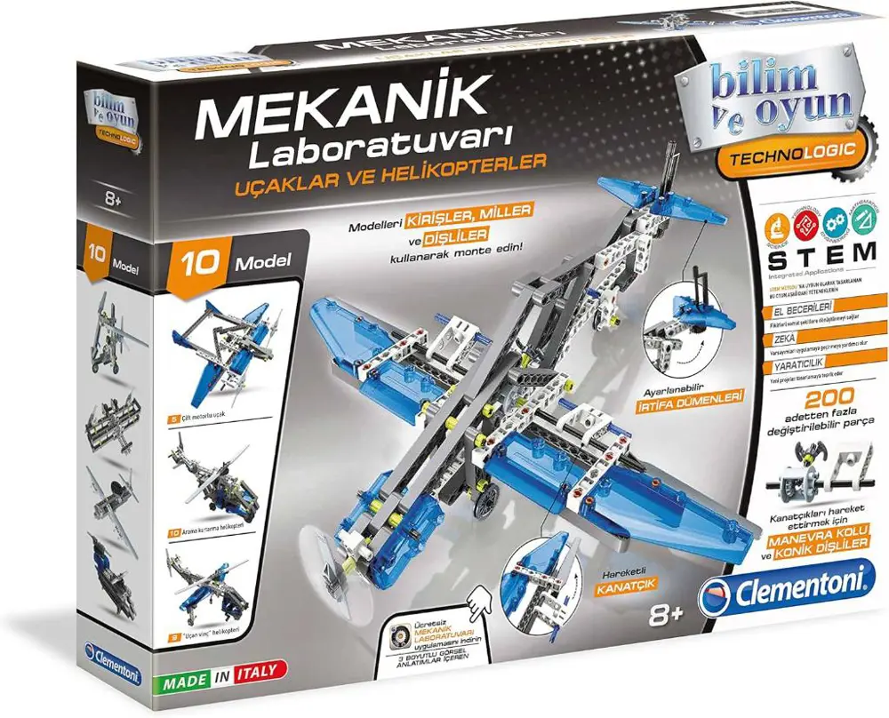 Clementoni Mekanik Laboratuvarı - Uçaklar ve Helikopterler 64996 Clementoni Mekanik Laboratuvarı - Uçaklar ve Helikopterler 64996