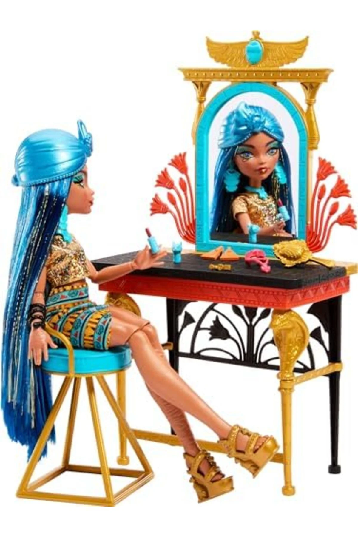 Cleo De Nile Bakım Günü bebek, saklama alanı olan makyaj masası, Cleo De Nile Bakım Günü bebek, saklama alanı olan makyaj masası,