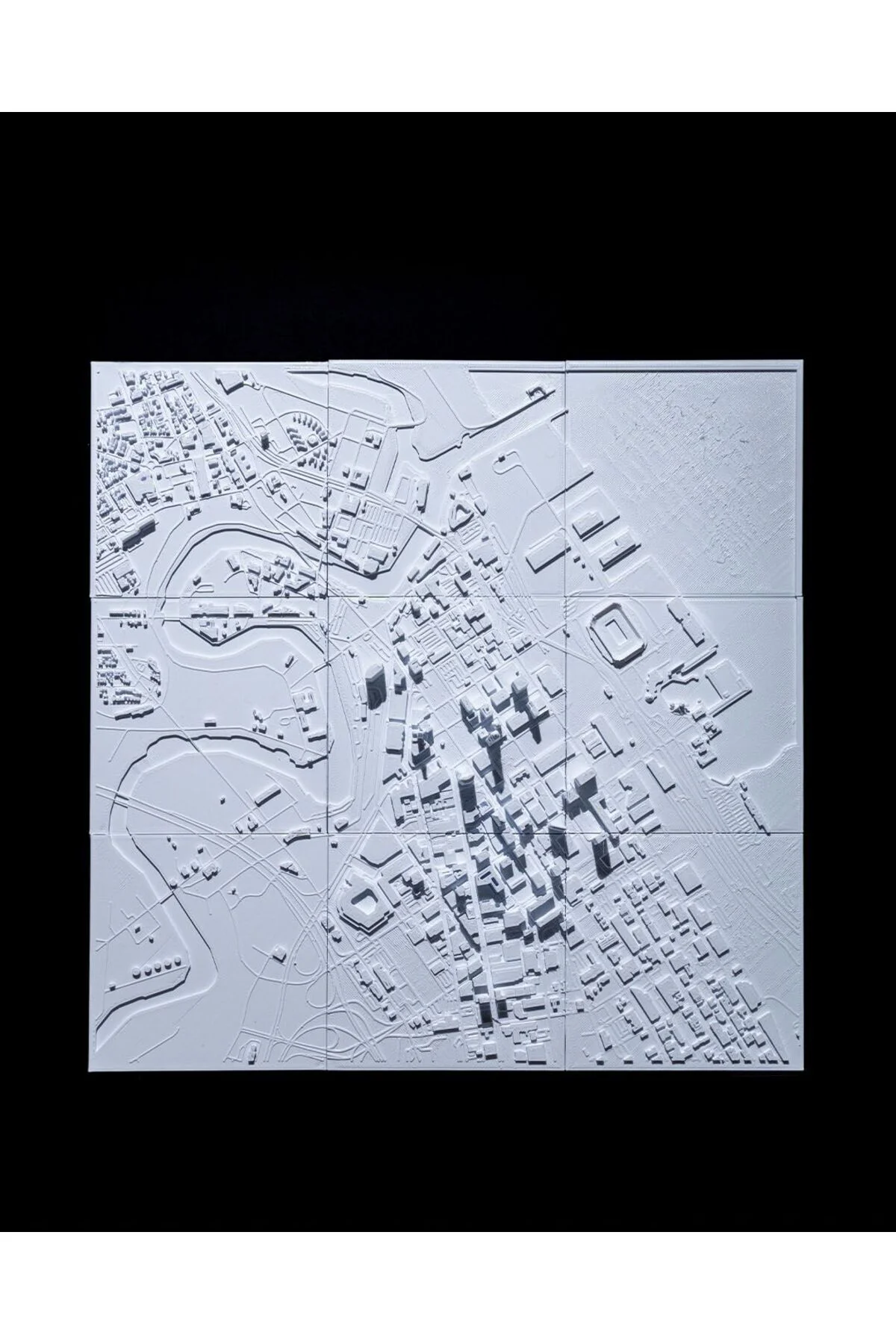 Cleveland Üç Boyutlu Şehir Silüeti Dekoratif Minimalist Duvar Tab