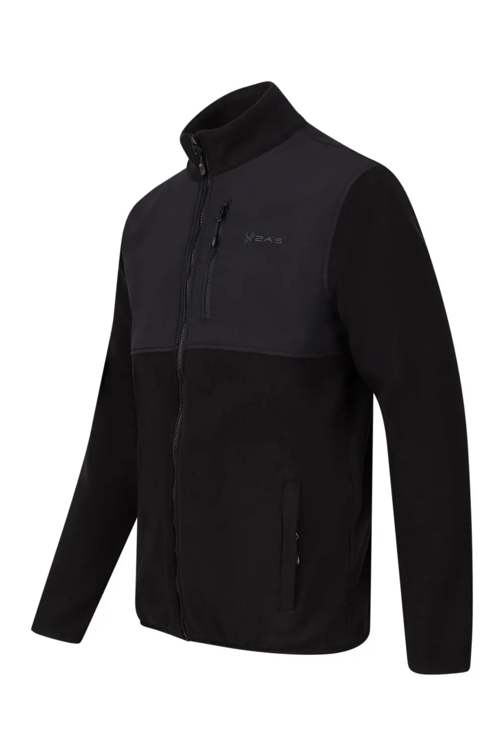 Cliff Erkek Parçalı İnce Polar Sweatshirt Siyah