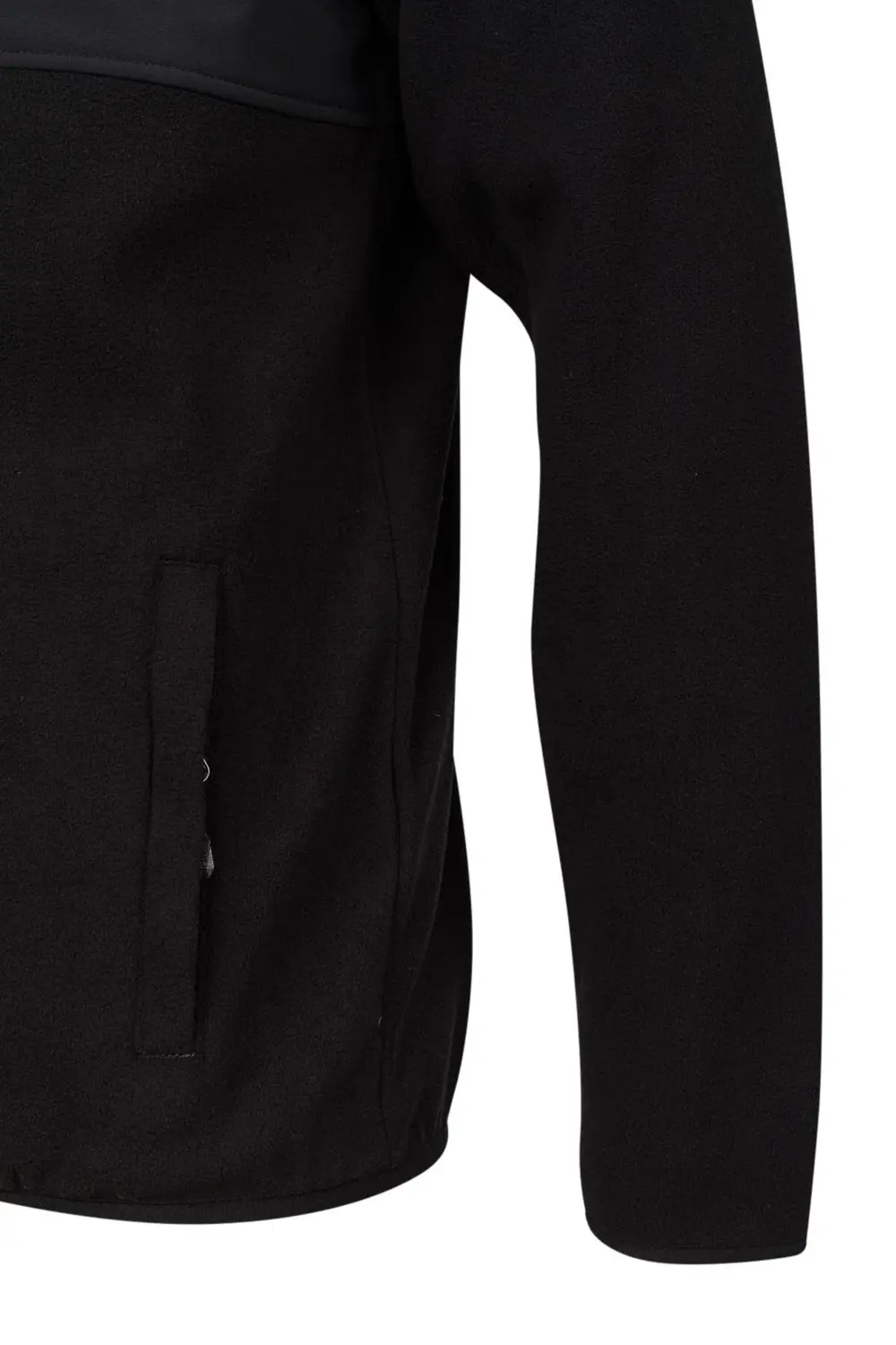 Cliff Erkek Parçalı İnce Polar Sweatshirt Siyah