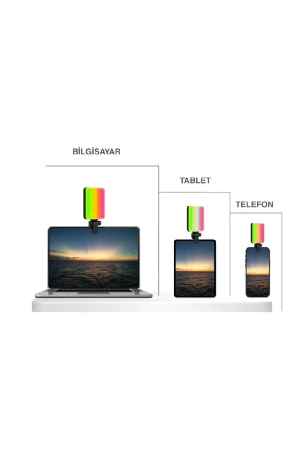 Clip-fill Taşınabilir Mini Rgb Led Selfie Işığı