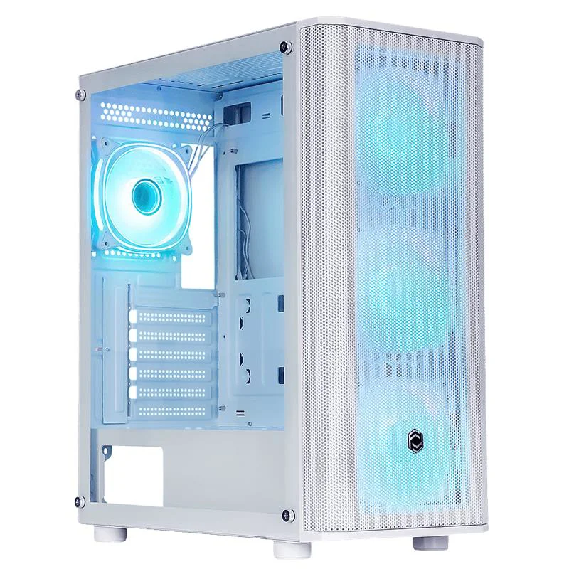 CM-106 650W 80+ Double ARGB Gaming Beyaz Mesh Kasa — Yüksek Performanslı Şeffaf Soğutma