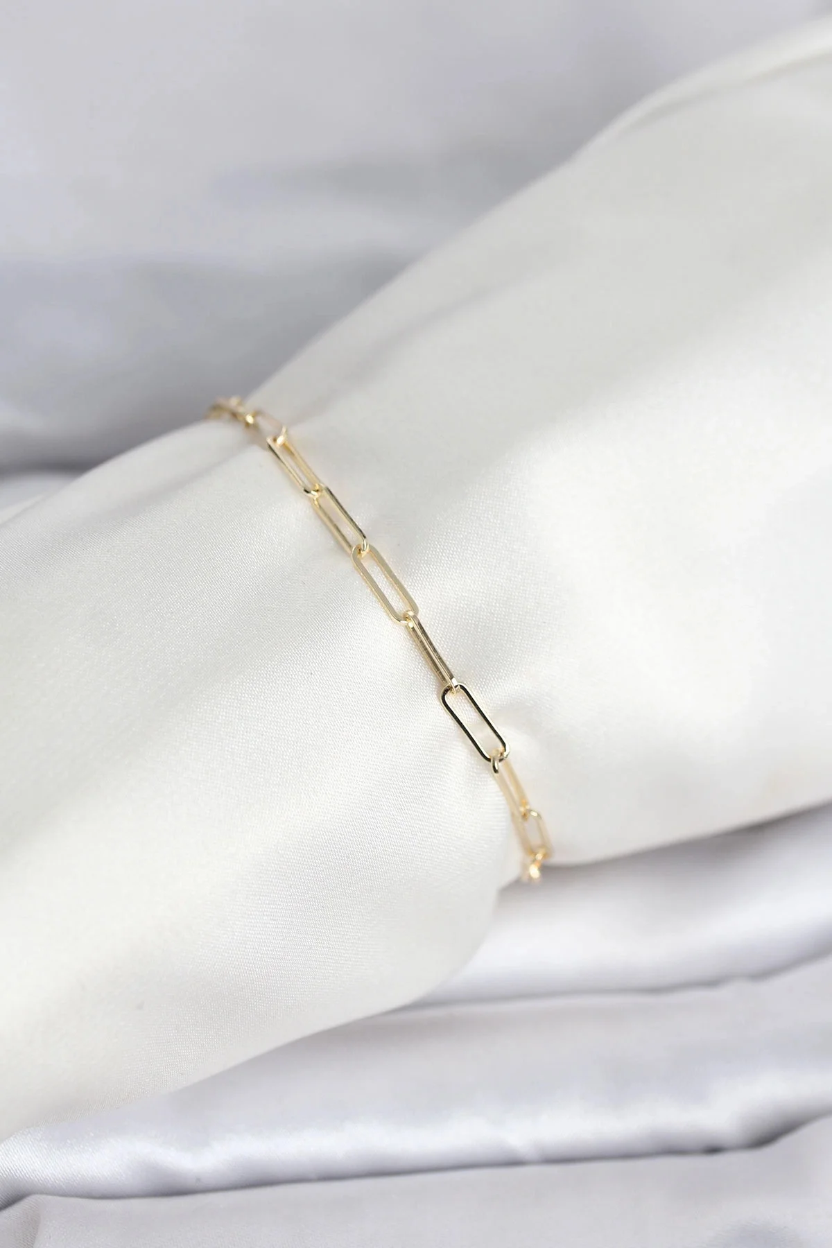 CM 14K Gold Renk Ataç Zincir Model Kadın Bileklik CM 14K Gold Renk Ataç Zincir Model Kadın Bileklik
