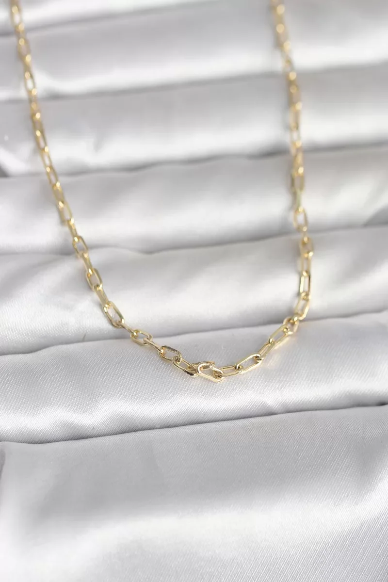 CM 14K Gold Renk Ataç Zincir Model 60 cm Kadın Kolye - Lisinya