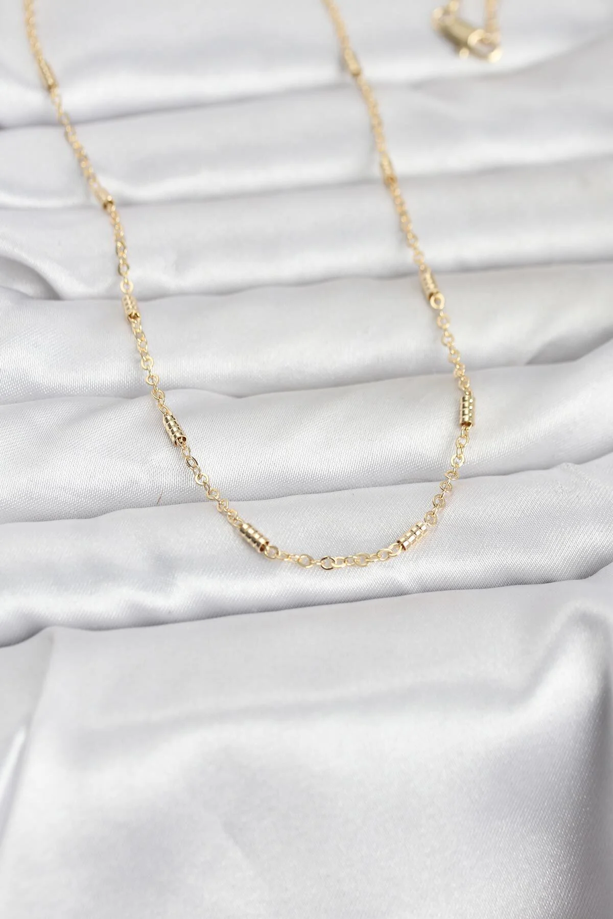 CM 14K Gold Renk Bar Zincir Model 60 cm Kadın Kolye