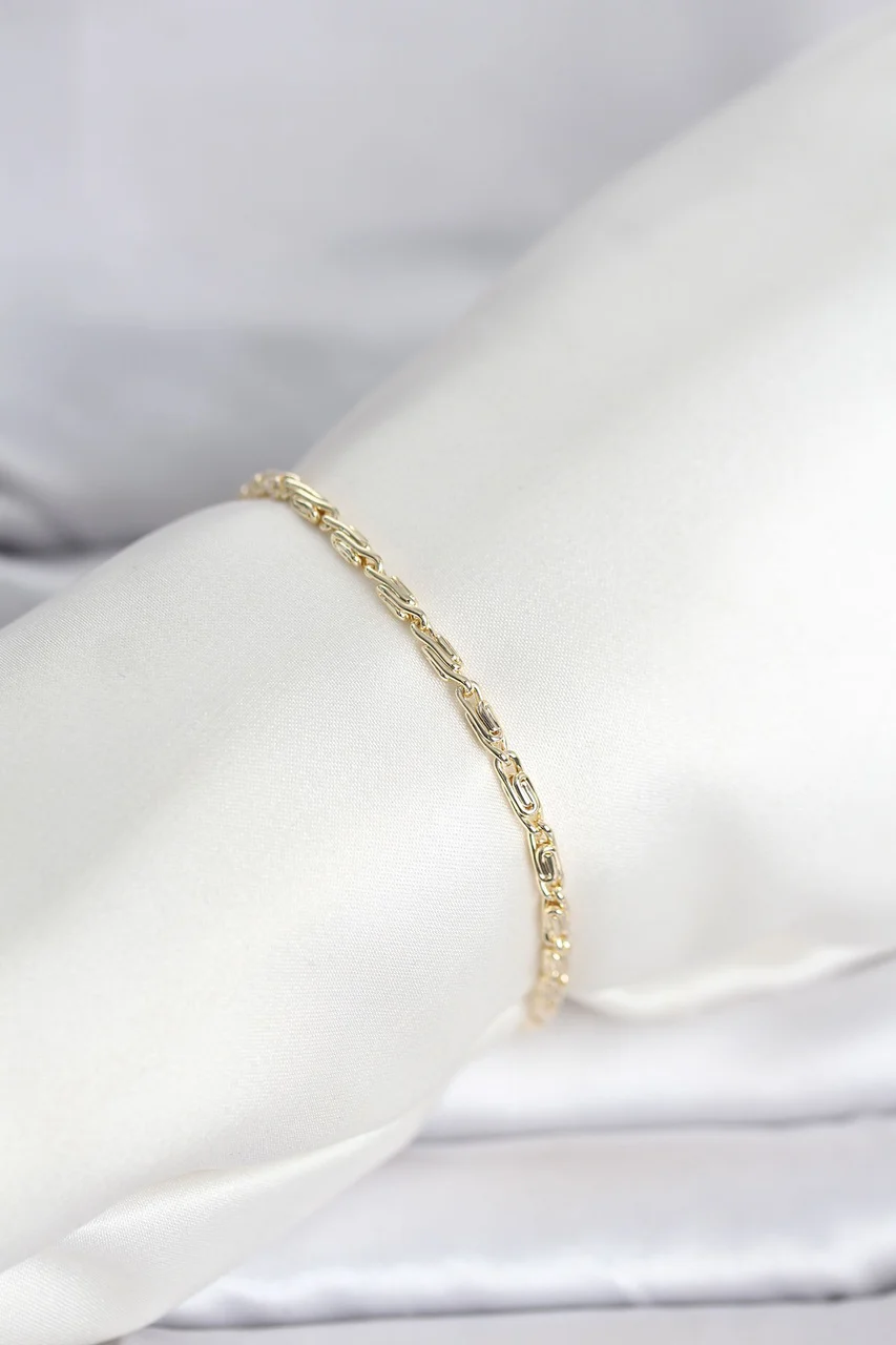 Cm 14k Gold Renk Burgu Zincirli Model Kadın Bileklik - Lisinya Diğer