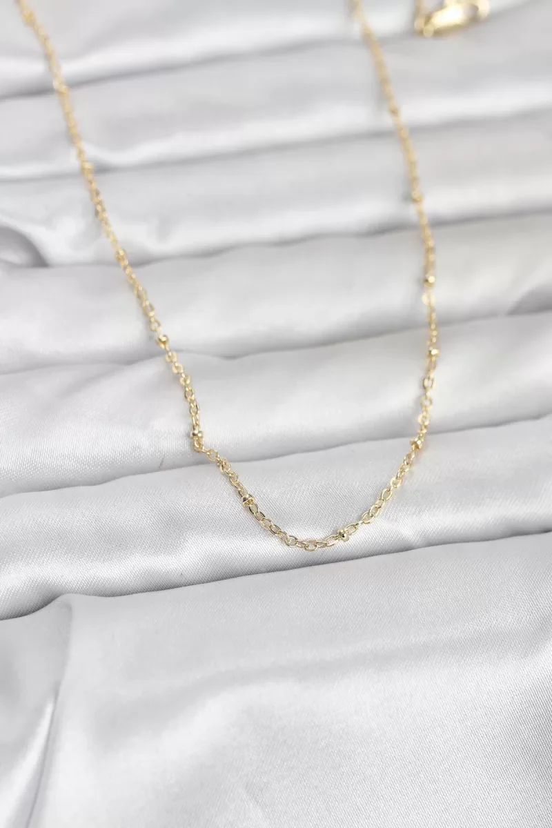 CM 14K Gold Renk Burgu Model 60 cm Kadın Kolye - Lisinya