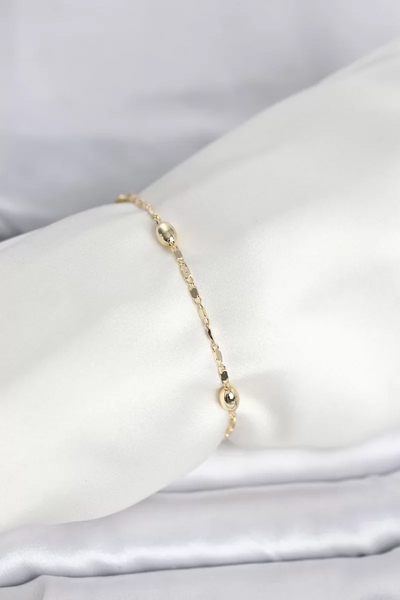 CM 14K Gold Renk Damla Topçuk Model Kadın Bileklik - Lisinya
