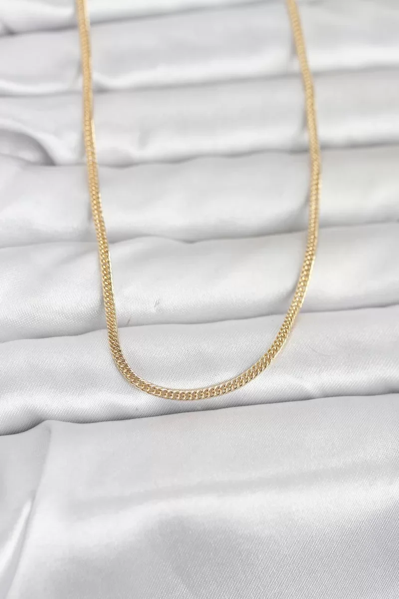 CM 14K Gold Renk Dolgun Zincir Model 60 cm Kadın Kolye - Lisinya