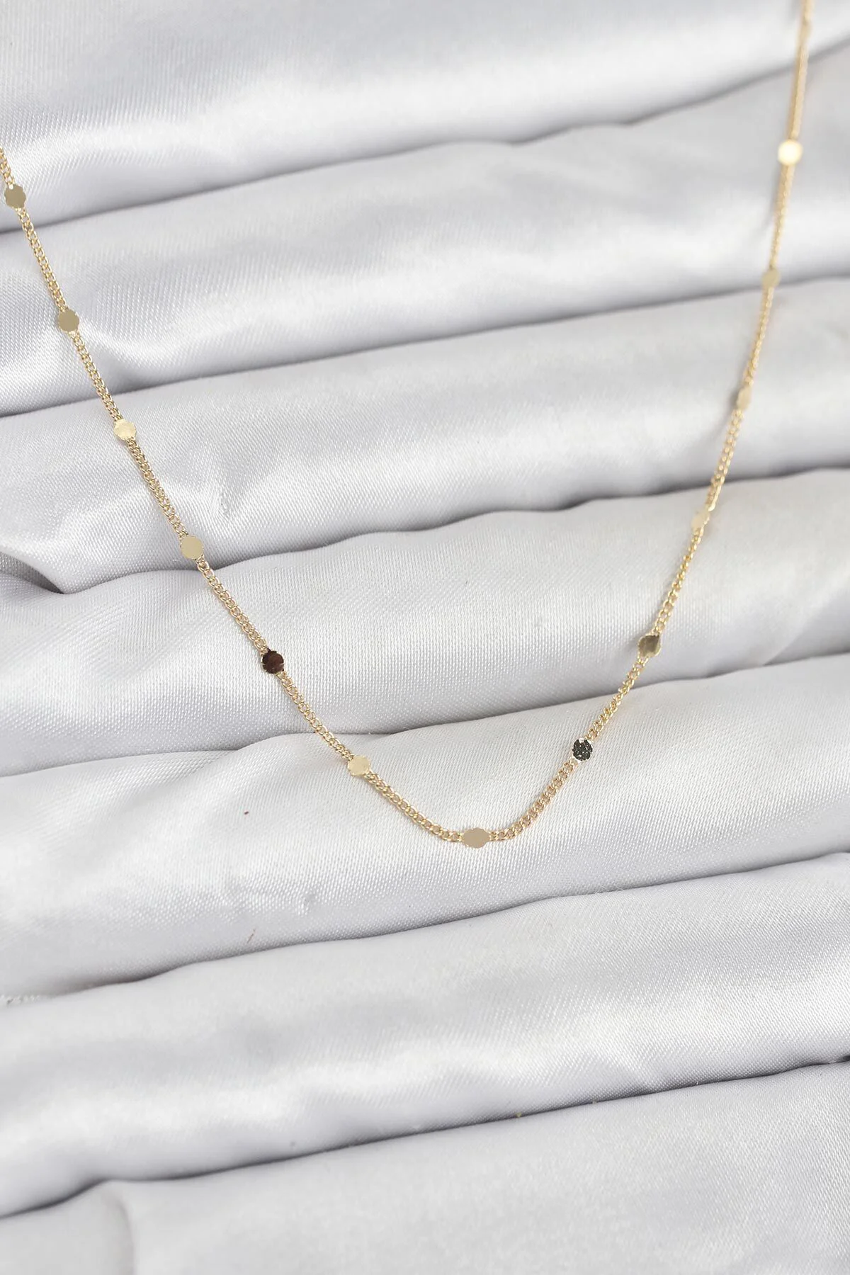 CM 14K Gold Renk Ezme Pul Model 60 cm Kadın Kolye