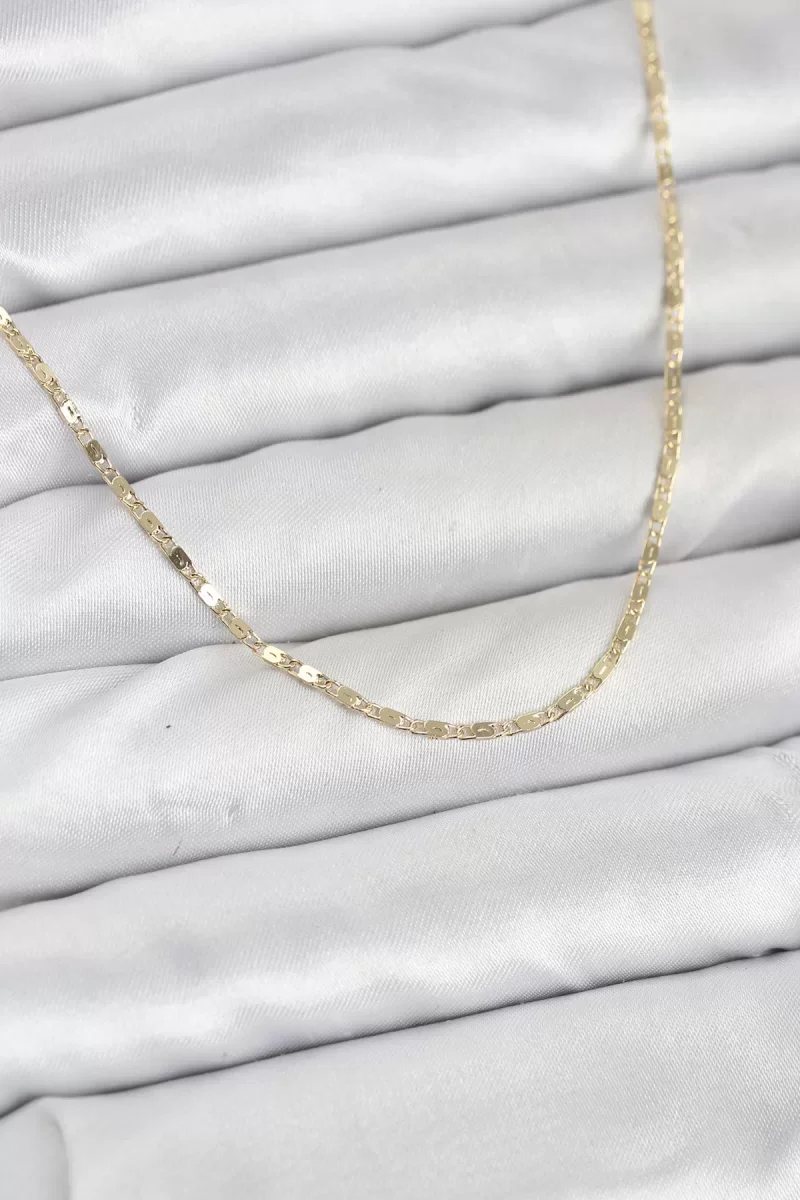 CM 14K Gold Renk Ezme Burgu Zincir Model Kadın Bileklik - Lisinya