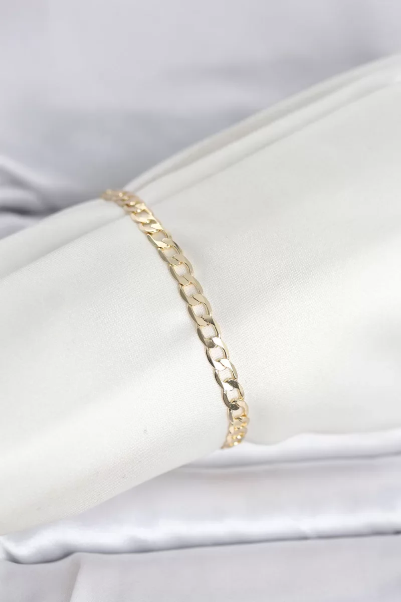 CM 14K Gold Renk Halka Zincir Model Kadın Bileklik - Lisinya
