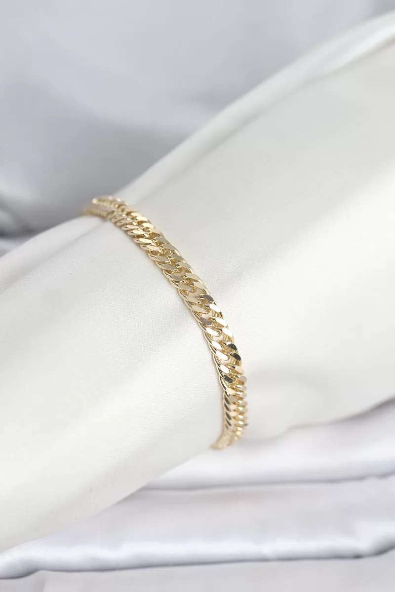 CM 14K Gold Renk Kalın Zincir Model Kadın Bileklik - Lisinya
