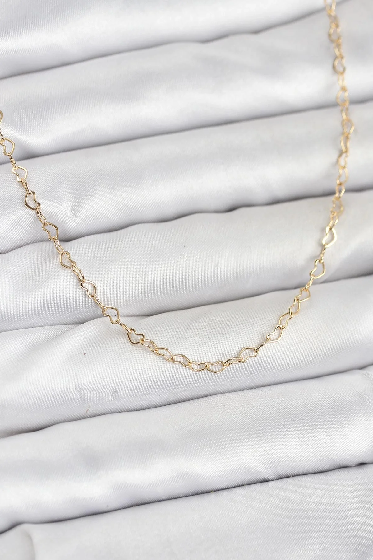 CM 14K Gold Renk Kalp Zincirli Kadın Kolye