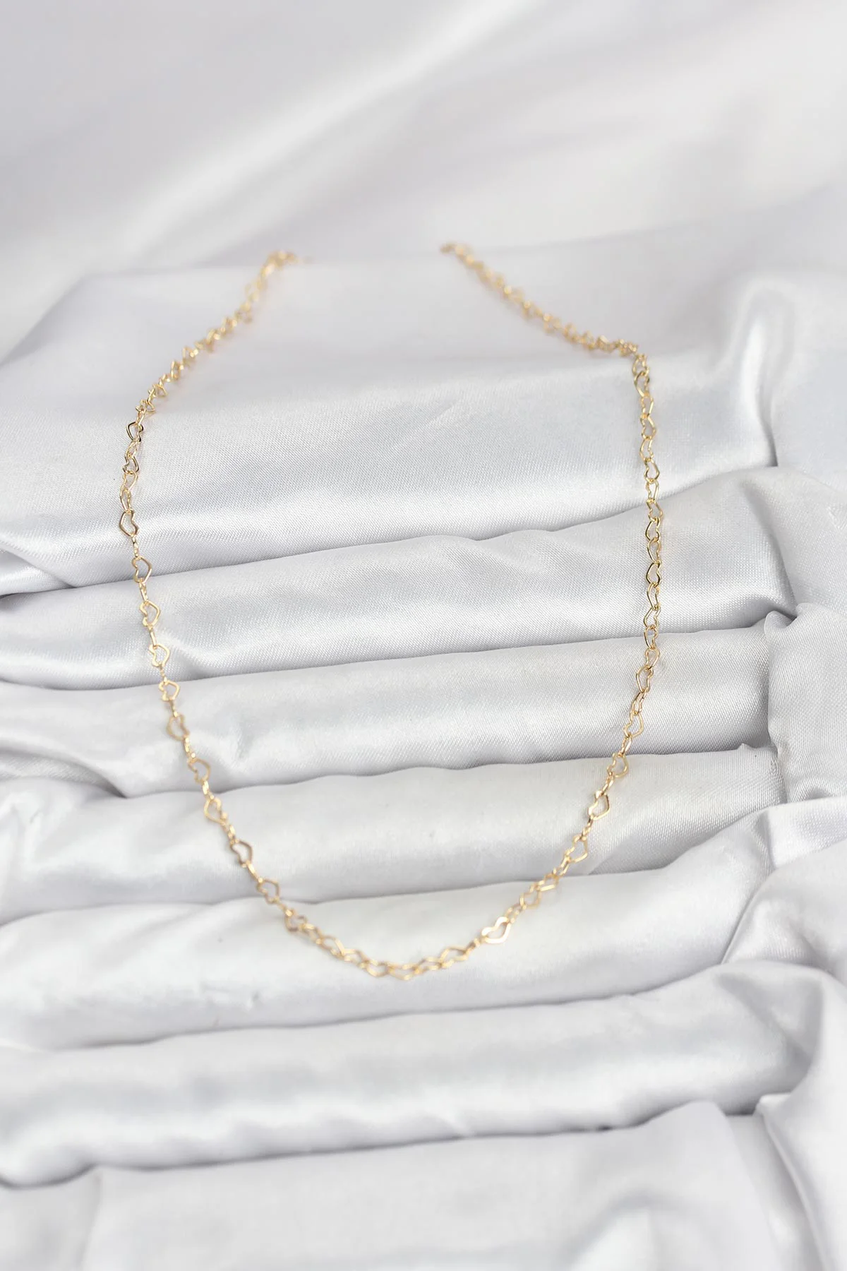CM 14K Gold Renk Kalp Zincirli Kadın Kolye - TJ-BKO10924 CM 14K Gold Renk Kalp Zincirli Kadın Kolye - TJ-BKO10924